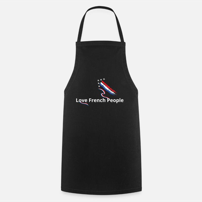 J'aime les français drapeau français - Tablier de cuisine - noir