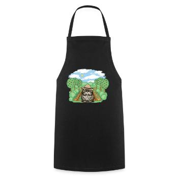 Farm Cat Cats Gardener Hobby Gardener - Cooking Apron - black - Front - AI Model Male 185 dark (185cm)