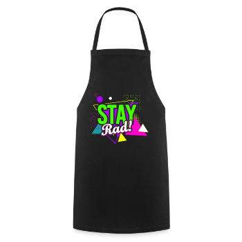 Stay Rad! Retro Vibes - Kochschürze - Schwarz - Vorne - AI Model Male 185 dark (185cm)