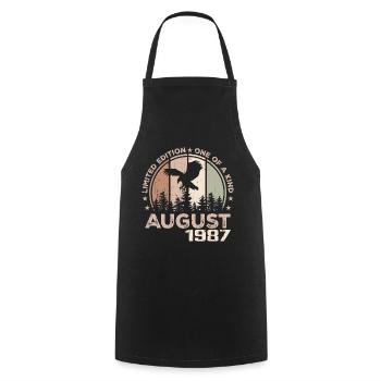 Incomparable depuis août 1987, 37e Anniversaire - Tablier de cuisine - noir - Devant - AI Model Male 185 dark (185cm)