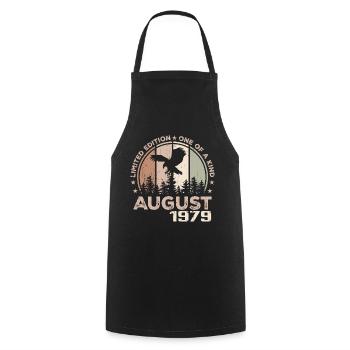 Incomparable since August 1979, 45th Anniversary - Cooking Apron - black - Front - AI Model Male 185 dark (185cm)