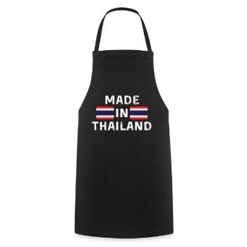 Made in Thailand - Thail Flag - Cooking Apron - black - Front - AI Model Male 185 dark (185cm)