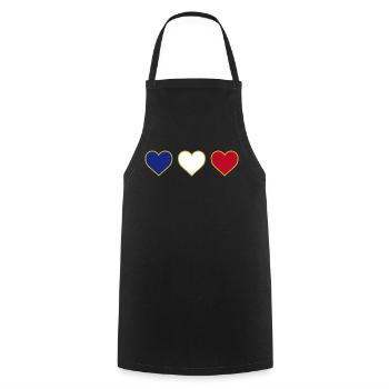 J’aime le cœur de la France - Tablier de cuisine - noir - Devant - AI Model Male 185 dark (185cm)