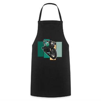 Bobber // Custom // Motorcycle - Cooking Apron - black - Front - AI Model Male 185 dark (185cm)