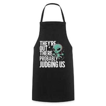 Alien UFO Aliens Außerirdischer - Cooking Apron - black - Front - AI Model Male 185 dark (185cm)