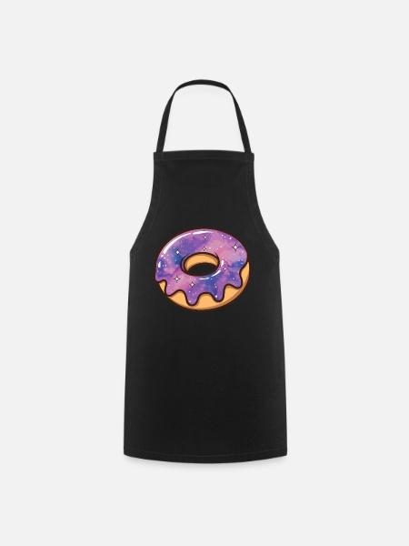 Kosmische Galaxie Donut - Kochschürze - Schwarz