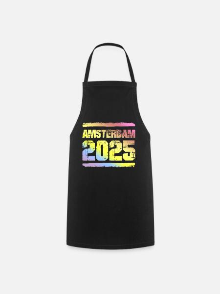 Amsterdam 2025 Bunt - Kochschürze - Schwarz