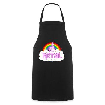 metal musik heavy einhorn regenbogen pink lustig - Kochschürze - Schwarz - Vorne - AI Model Male 185 dark (185cm)