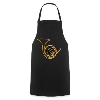 Français Corne II - Tablier de cuisine - noir - Devant - AI Model Male 185 dark (185cm)