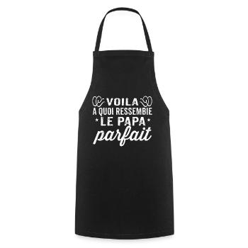 "Le papa parfait" - Tablier de cuisine - noir - Devant - AI Model Male 185 dark (185cm)