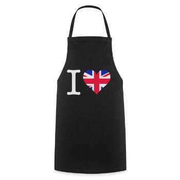 I Love The United Kingdom - Cooking Apron - black - Front - AI Model Male 185 dark (185cm)