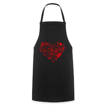 Science heart - Tablier de cuisine - noir - Devant - AI Model Male 185 dark (185cm)