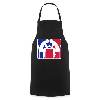 arm wrestling red blue logo button wrestle Armwrestli - Cooking Apron - black - Front - AI Model Male 185 dark (185cm)