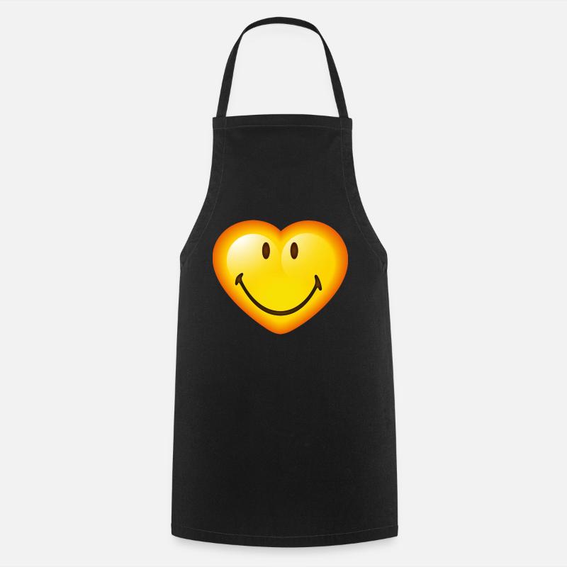 Smiley Glossy Heart - Kochschürze - Schwarz