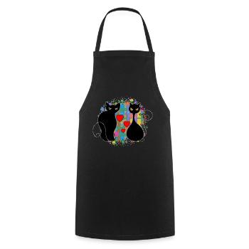 Chats - Tablier de cuisine - noir - Devant - AI Model Male 185 dark (185cm)