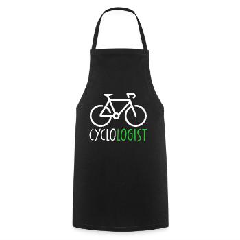cyclologist / humour sport cyclisme vélo - Tablier de cuisine - noir - Devant - AI Model Male 185 dark (185cm)