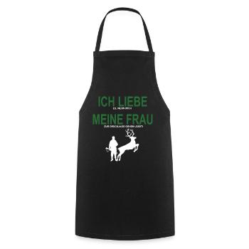 ICH LIEBE MEINE FRAU Jäger Jagd Drückjagd Treiber - Kochschürze - Schwarz - Vorne - AI Model Male 185 dark (185cm)