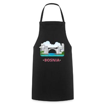 Bosnia - Cooking Apron - black - Front - AI Model Male 185 dark (185cm)