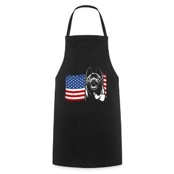 American AKITA Amérique Drapeau Wilsigns - Tablier de cuisine - noir - Devant - AI Model Male 185 dark (185cm)