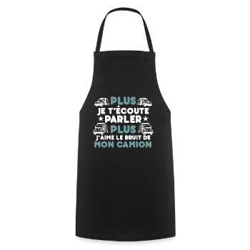 j’aime le bruit de mon camion Cadeau Humour Camion - Tablier de cuisine - noir - Devant - AI Model Male 185 dark (185cm)
