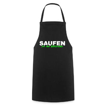 Saufen für den Weltfrieden - Kochschürze - Schwarz - Vorne - AI Model Male 185 dark (185cm)