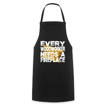 charpentier à la tronçonneuse laisse jouer aux t-shirts de charpentier - Tablier de cuisine - noir - Devant - AI Model Male 185 dark (185cm)