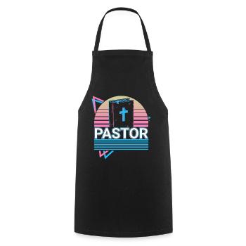 Pastor Christian Church Preacher Retro Gift - Cooking Apron - black - Front - AI Model Male 185 dark (185cm)
