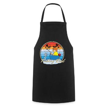 Pêche Papa Pêcheur Pêcheur Père et Fils - Tablier de cuisine - noir - Devant - AI Model Male 185 dark (185cm)