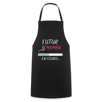 Future Maman Annoncer grossesse et Maternité - Cooking Apron - black - Front - AI Model Male 185 dark (185cm)