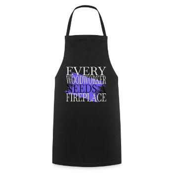 fier charpentier crâne tshirts humour bois arbre - Tablier de cuisine - noir - Devant - AI Model Male 185 dark (185cm)