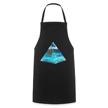 Plejaden Pyramide - Kochschürze - Schwarz - Vorne - AI Model Male 185 dark (185cm)