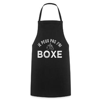 J peux pas j ai boxe Cadeau cool boxe - Tablier de cuisine - noir - Devant - AI Model Male 185 dark (185cm)