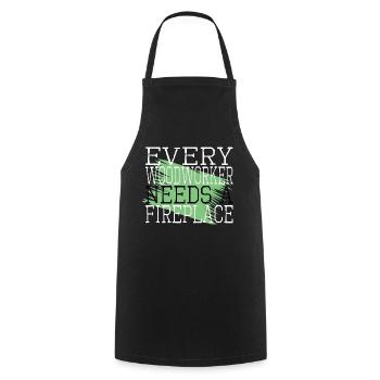 cabinetmaker wood mason joke bday - Cooking Apron - black - Front - AI Model Male 185 dark (185cm)