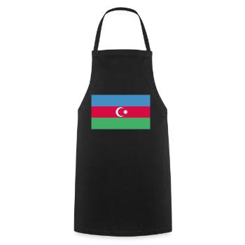 Aserbaidschans Flagge WM EM - Kochschürze - Schwarz - Vorne - AI Model Male 185 dark (185cm)