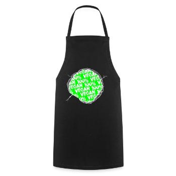 Idée cadeau heureux plante alimentaire dictons fruits anniversaire - Tablier de cuisine - noir - Devant - AI Model Male 185 dark (185cm)
