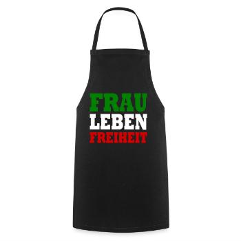Frau leben freiheit - Kochschürze - Schwarz - Vorne - AI Model Male 185 dark (185cm)