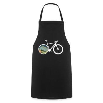 Gravel Bike Camp Rennrad Fahrrad lustiges Geschenk - Kochschürze - Schwarz - Vorne - AI Model Male 185 dark (185cm)