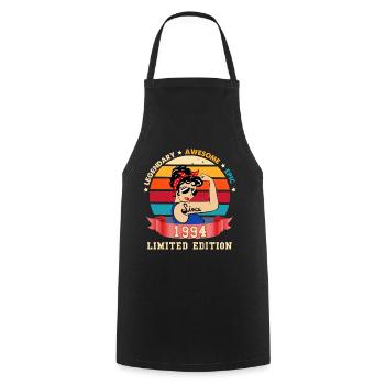 Anniversaire Femme Légendaire 1994 Edition Limitée - Tablier de cuisine - noir - Devant - AI Model Male 185 dark (185cm)