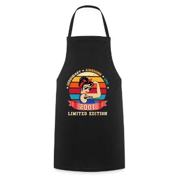 Anniversaire femme légendaire 2001 édition limitée - Tablier de cuisine - noir - Devant - AI Model Male 185 dark (185cm)