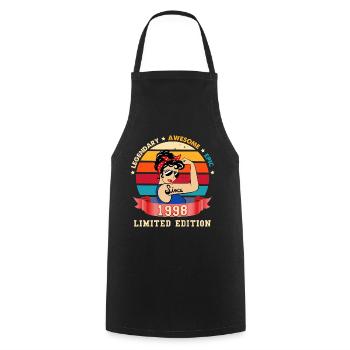 Birthday legendary vintage woman born in 1998 - Cooking Apron - black - Front - AI Model Male 185 dark (185cm)