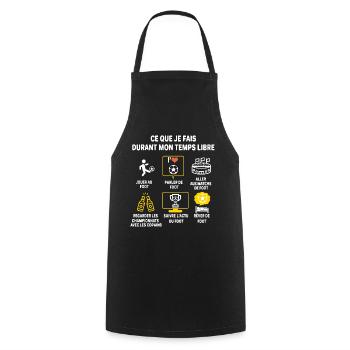 Football supporter Joueur Cadeau Humour foot - Tablier de cuisine - noir - Devant - AI Model Male 185 dark (185cm)