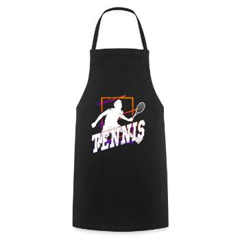 Tennis Tennis Player Ball Sport Vintage Retro - Cooking Apron - black - Front - AI Model Male 185 dark (185cm)