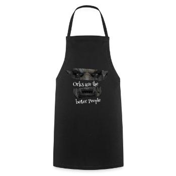 Orcs are the better People - Cooking Apron - black - Front - AI Model Male 185 dark (185cm)