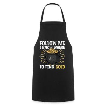 Prospecteur d’or Gold Panner Cadeau - Tablier de cuisine - noir - Devant - AI Model Male 185 dark (185cm)