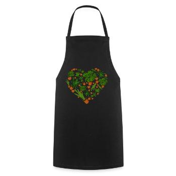 Plant Heart Gardener Valentine's Day - Cooking Apron - black - Front - AI Model Male 185 dark (185cm)