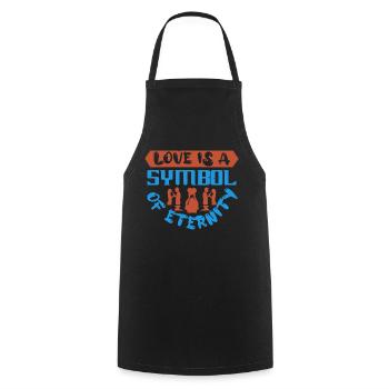 LOVE IS A SYMBOL OF ETERNITY - Cooking Apron - black - Front - AI Model Male 185 dark (185cm)
