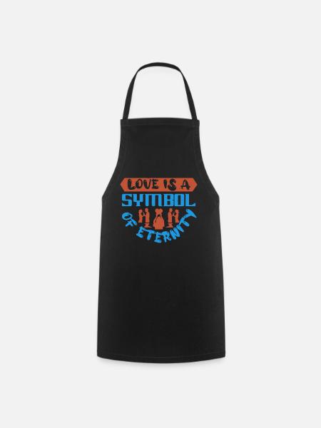 LOVE IS A SYMBOL OF ETERNITY - Cooking Apron - black