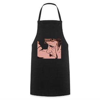 Baiser en couleur - Tablier de cuisine - noir - Devant - AI Model Male 185 dark (185cm)