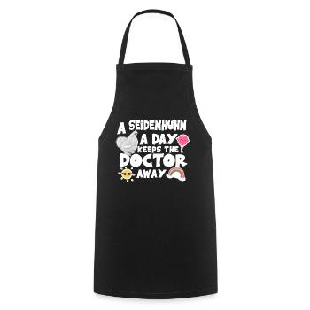 Silk Chicken a Day Silk Chicken Breeder Gift - Cooking Apron - black - Front - AI Model Male 185 dark (185cm)