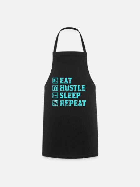 Eat hustle sleep repeat - Cooking Apron - black